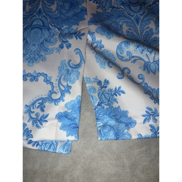 NWT! Order Plus Blue Printed Button Long Sleeve Pocketed Duster Jacket Sz 3XL - Picture 7 of 7
